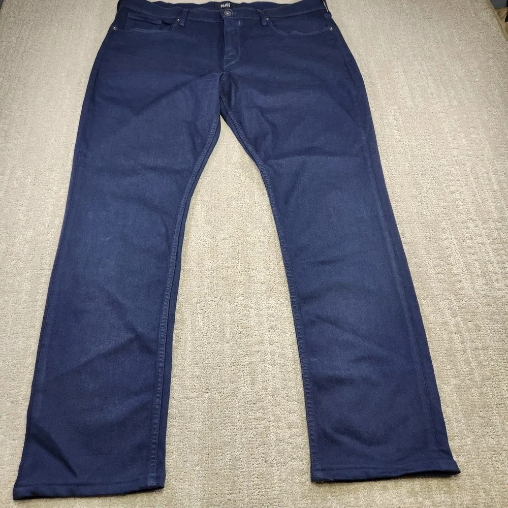 Paige Federal Jeans Men 38x34 Straight Leg Soft Stretch Denim Starless Night USA